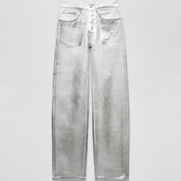 ZARA TRF STRAIGHT WAXED JEANS - Picture 5 of 8